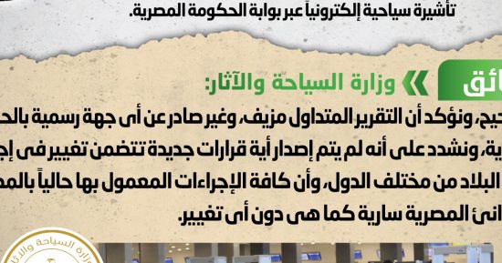 الحكومة تنفى وضع إجراءات جديدة لدخول مصر تمنع وافدين من الحصول على تأشيرة