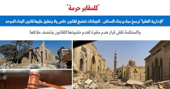 "للمقابر حُرمة".. "الإدارية العليا" ترسخ 3 مبادئ لبناء الجبانات.. برلمانى
