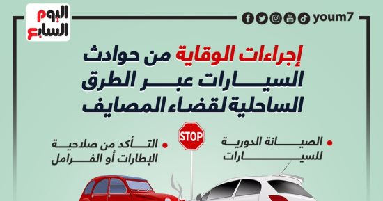 إجراءات الوقاية من حوادث السيارات على الطرق الساحلية خلال رحلات المصايف
