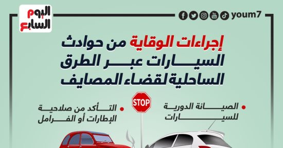اعرف خطوات تحميك من حوادث الطرق أثناء قضاء المصايف.. إنفوجراف