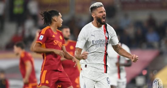 ميلان يتفوق على روما بهدف جيرو فى الشوط الأول بالدوري الإيطالي.. فيديو