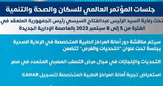 موضوعات تتم مناقشتها فى المؤتمر العالمى للسكان والصحة والتنمية.. التفاصيل