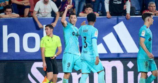 برشلونة يلاحق ريال مدريد على قمة الدورى الإسبانى بفوز صعب ضد أوساسونا.. فيديو