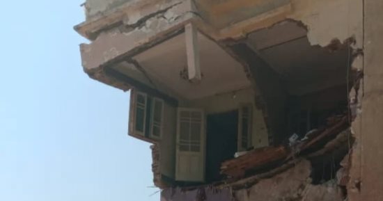 انهيار جزء من عقار قديم فى مدينة أجا بالدقهلية دون خسائر بشرية