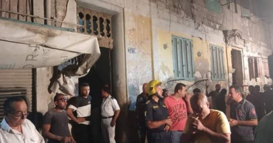 مصرع سيدة فى انهيار أجزاء من عقار بوسط الإسكندرية