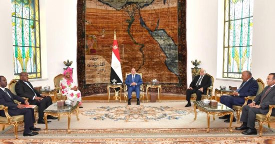 الرئيس السيسى يستقبل رئيسة مجلس الشيوخ بغينيا الاستوائية.. الرئيس بحث تعزيز العلاقات الثنائية والاستثمارات المصرية في غينيا.. ويتسلم رسالة من الرئيس أوبيانج تضمنت الإعراب عن التقدير العميق لمصر وقيادتها