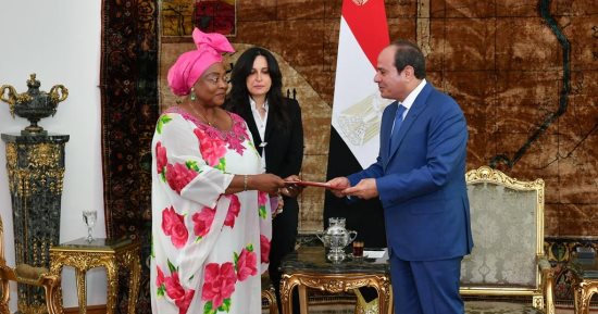 رئيس مجلس شيوخ غينيا الاستوائية تسلم الرئيس السيسى رسالة خطية من الرئيس أوبيانج