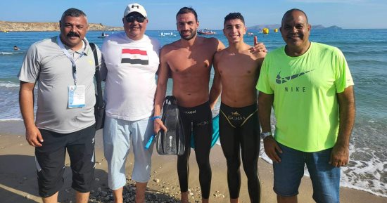 العمراوى يحقق ذهبية سباحة الزعانف المزدوجة ورضوان الفضية فى دورة ألعاب المتوسط