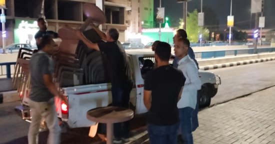 حملات بحي شرق وأبوتيج في أسيوط لرفع إشغالات المحال التجارية وصيانة أعمدة الإنارة