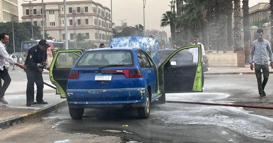 السيطرة على حريق اشتعل فى سيارة ملاكي بالجيزة دون إصابات