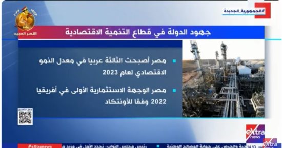 "إكسترا نيوز" تعرض تقريرا حول جهود الدولة فى قطاع التنمية الاقتصادية