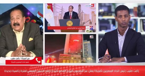 اتحاد المصريين بأمريكا يُعلن عبر تليفزيون اليوم السابع دعم ترشح الرئيس السيسى