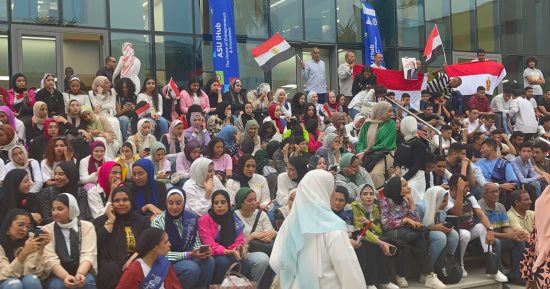 أسرة طلاب من أجل مصر بجامعة عين شمس تشارك بمسيرة دعم ترشح الرئيس السيسي للانتخابات