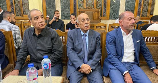 مفيد شهاب ومنير فخرى عبد النور والغزالى حرب فى عزاء الدكتور سعد الدين إبراهيم 