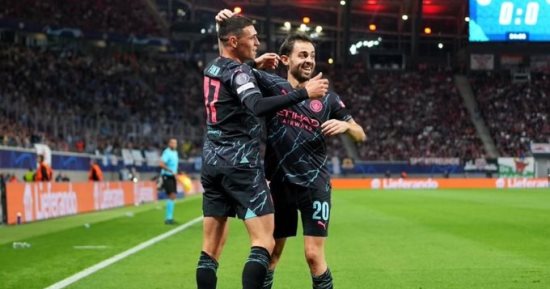 مانشستر سيتى يتقدم على لايبزيج بهدف فودين فى الشوط الأول بدوري الأبطال