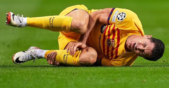 برشلونة يعلن فى بيان رسمى تشخيص إصابة ليفاندوفسكى
