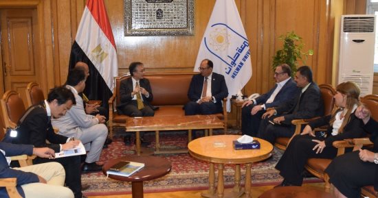 رئيس جامعة حلوان يبحث مع سفير اليابان تبادل الطلاب وتعميق الشهادات المشتركة