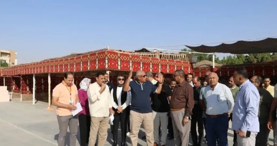 محافظ الوادى الجديد يتابع جاهزية أرض المعارض بالخارجة استعدادًا لملتقى التمور
