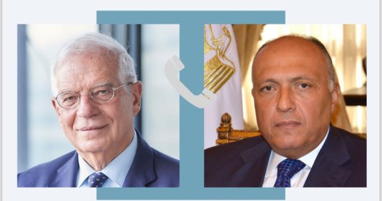 شكرى يتلقى اتصالات من ممثل السياسة الخارجية للاتحاد الأوروبي ووزير خارجية البرازيل