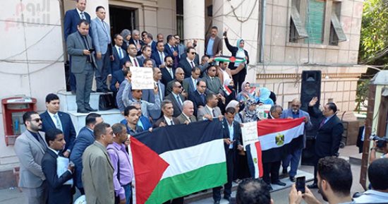 تزايد أعداد المحامين المشاركين فى الوقفة التضامنية مع الشعب الفلسطينى    