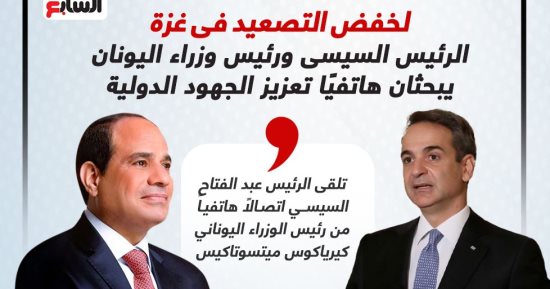 الرئيس السيسى ورئيس وزراء اليونان يبحثان تعزيز جهود وقف التصعيد فى غزة.. إنفوجراف