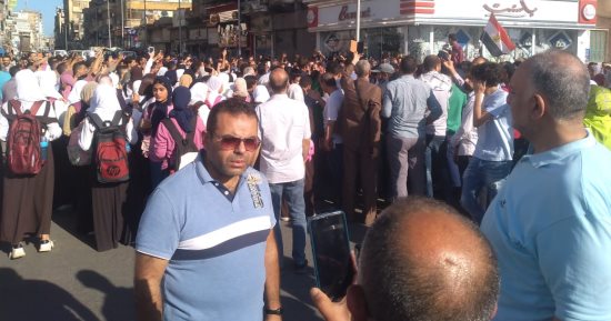احتجاج الآلاف من أبناء دمياط ضد العدوان الإسرائيلى على فلسطين