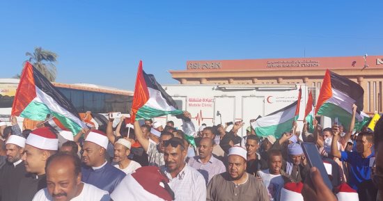 مسيرة تضامنية مع شعب فلسطين بميدان محطة أسوان.. صور