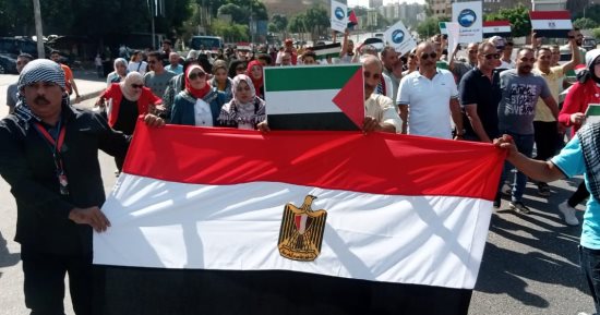 مسيرة لقيادات تعليم القاهرة للتضامن مع فلسطين ورفض التهجير.. صور