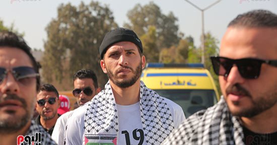 اللاعب الفلسطينى محمود وادى بـ"المنصة": يحيا السيسى الذى وقف أمام مشروع التهجير