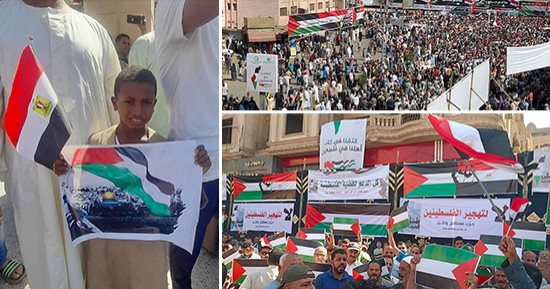 استجابة لنداء الرئيس السيسي.. الشعب المصرى ينتفض من أجل القضية الفلسطينية.. بالكوفية والأعلام الفلسطينية.. وهتافات بـ"الروح بالدم نفديك يا أقصى" مسيرات حاشدة فى ميادين مصر دعما لفلسطين ورفضا لتهجير سكان غزة