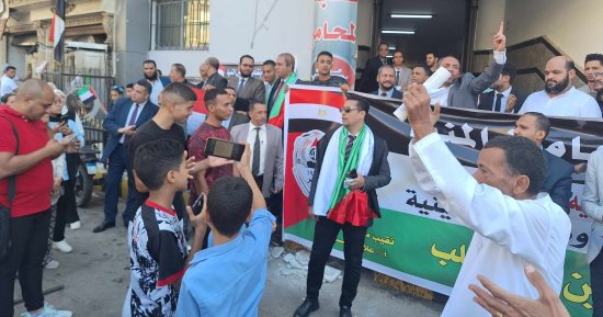 وقفة للمحامين فى المنيا تضامنا مع الشعب الفلسطينى