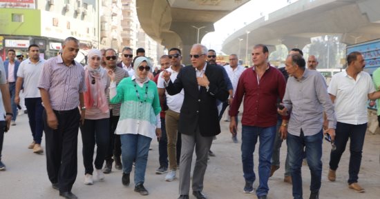 محافظ الجيزة يتفقد أعمال التطوير بمنطقة الشيشينى ضمن مشروع تأهيل ترعة المريوطية