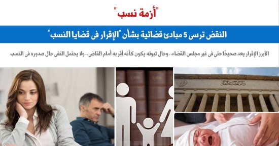 أزمة نسب.. 5 مبادئ قضائية لـ"النقض" بشأن الإقرار فى قضايا النسب.. برلمانى
