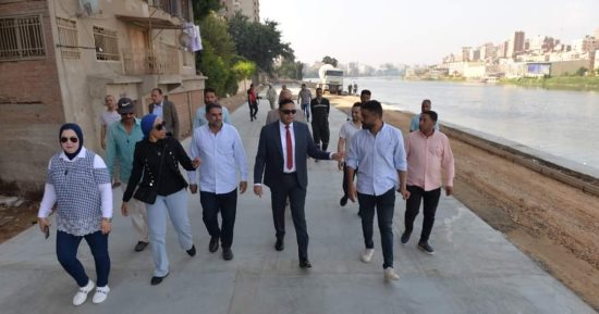 محافظ الدقهلية يتفقد المراحل النهائية بمشروع امتداد المشاية الجديد على النيل بالمنصورة