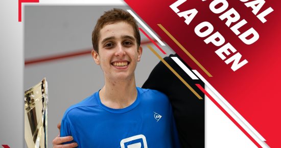 محمد زكريا أصغر لاعب يتوج ببطولة اسكواش بعد فوزه بلقب "LA"