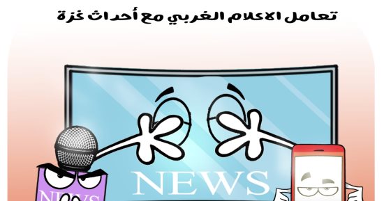 تغطية الإعلام الغربي لأحداث غزة فى كاريكاتير اليوم السابع