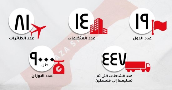 الهلال الأحمر المصرى يعلن تقديم 9 آلاف طن مساعدات إنسانية إلى أهالى غزة