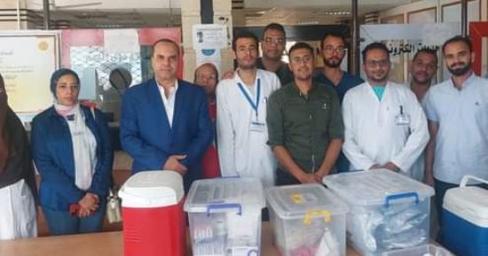 موظفو مركز ومدينة برج العرب بالإسكندرية يتبرعون بالدم لصالح مرضى الأورام 