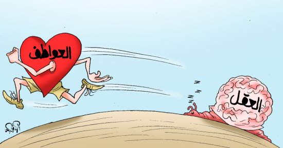  الأحداث على السوشيال ميديا بين العقل والعواطف فى كاريكاتير اليوم السابع