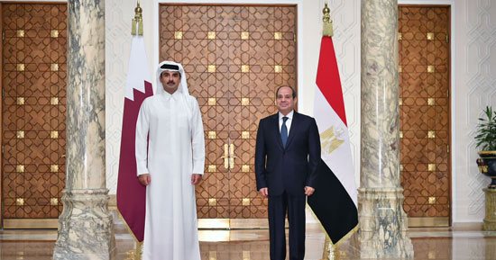 الرئيس السيسى وأمير قطر يناقشان التصعيد العسكرى فى غزة وتحدياته الإقليمية الدافع فى اتجاهات خطيرة.. والزعيمان يبحثان حماية المدنيين بالقطاع ووقف نزيف الدم ويؤكدان رفض أية محاولات لتصفية القضية الفلسطينية