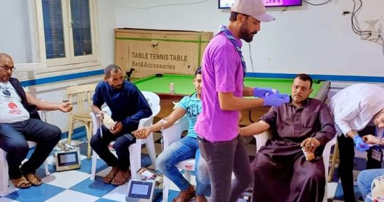 إقبال كبير على الحملة القومية "شباب مصر مع غزة" للتبرع بالدم بمحافظة كفر الشيخ