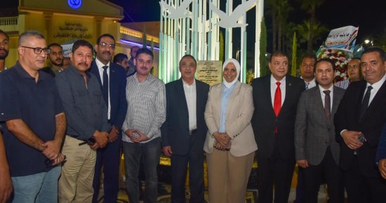 محافظ الإسكندرية يفتتح النصب الفني بدوران نقطة الأنفوشي