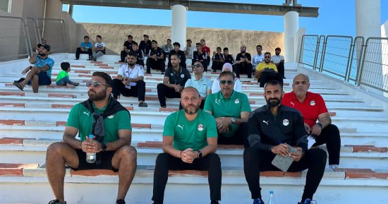 جهاز منتخب الشباب يتابع مباراة ليبيا والمغرب بملعب الكرم في افتتاح بطولة شمال أفريقيا