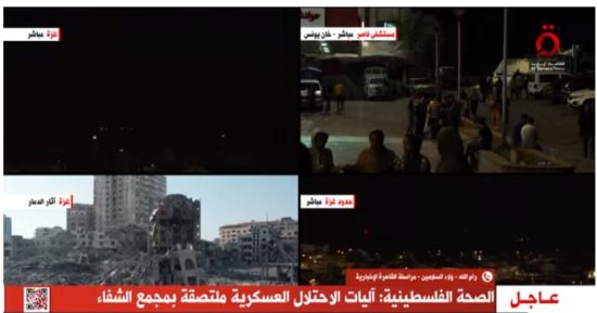 الصحة الفلسطينية: 1500 من الطاقم الطبى و 7 آلاف نازح بمجمع الشفاء