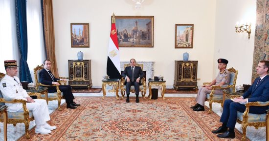 الرئيس السيسى يستعرض مع وزير القوات المسلحة الفرنسى جهود وقف إطلاق النار فى غزة