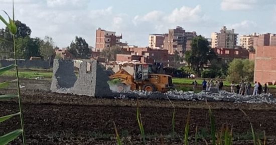 إزالة 22 حالة تعد على مساحة فدانين و18 قيراط بمراكز كفر الشيخ