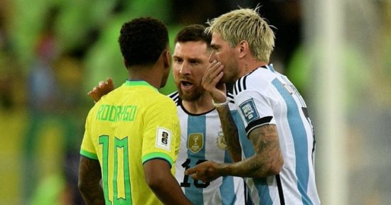 تفاصيل اشتباك ميسي ورودريجو فى كلاسيكو الأرض ومارتينيز يهاجم أمن البرازيل..فيديو