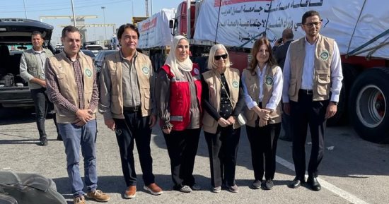 قافلة مساعدات من مصر والجامعة العربية تصل غزة عبر معبر رفح