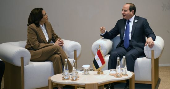 نائبة الرئيس الأمريكى تنقل تحيات وتقدير بايدن للقيادة المصرية وتشكر مصر على التوصل للهدنة وتقديم وإيصال المساعدات الإنسانية لأهالى غزة.. الرئيس السيسى يؤكد تردى الأوضاع الإنسانية بالقطاع ويطالب باستعادة التهدئة