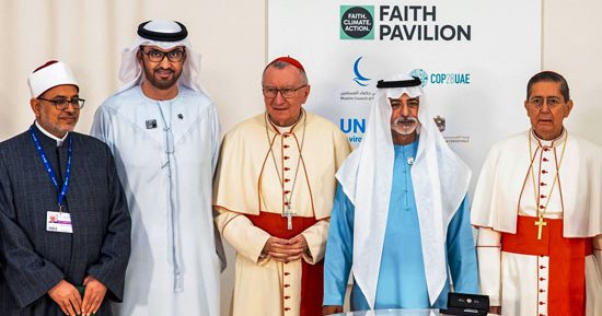 رئيس الإمارات يرعى أول جناح للأديان وشيخ الأزهر وبابا الفاتيكان يشاركان عبر كلمات مسجلة